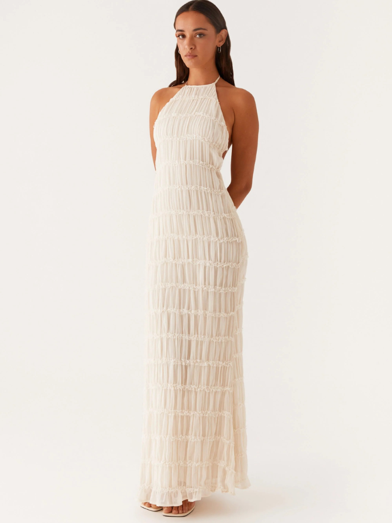 Maison Renae™ | Robe longue à col halterneck