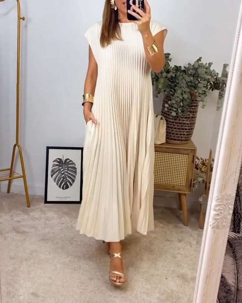 Linette™ | Lang, elegant plissert kjole