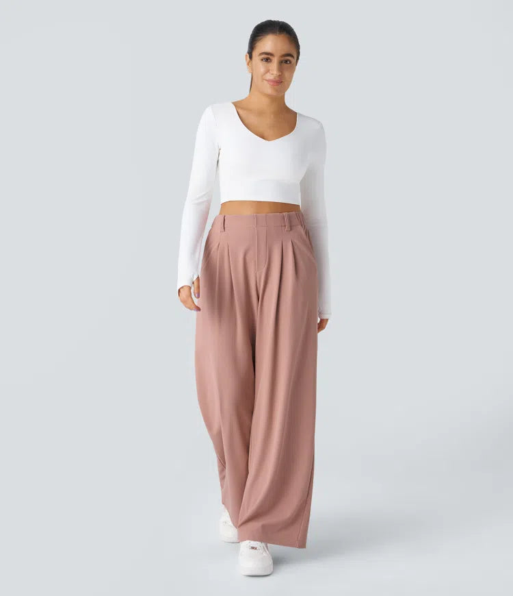 Maison Renae™ | Pantalon Tailleur Gaufré Taille Haute