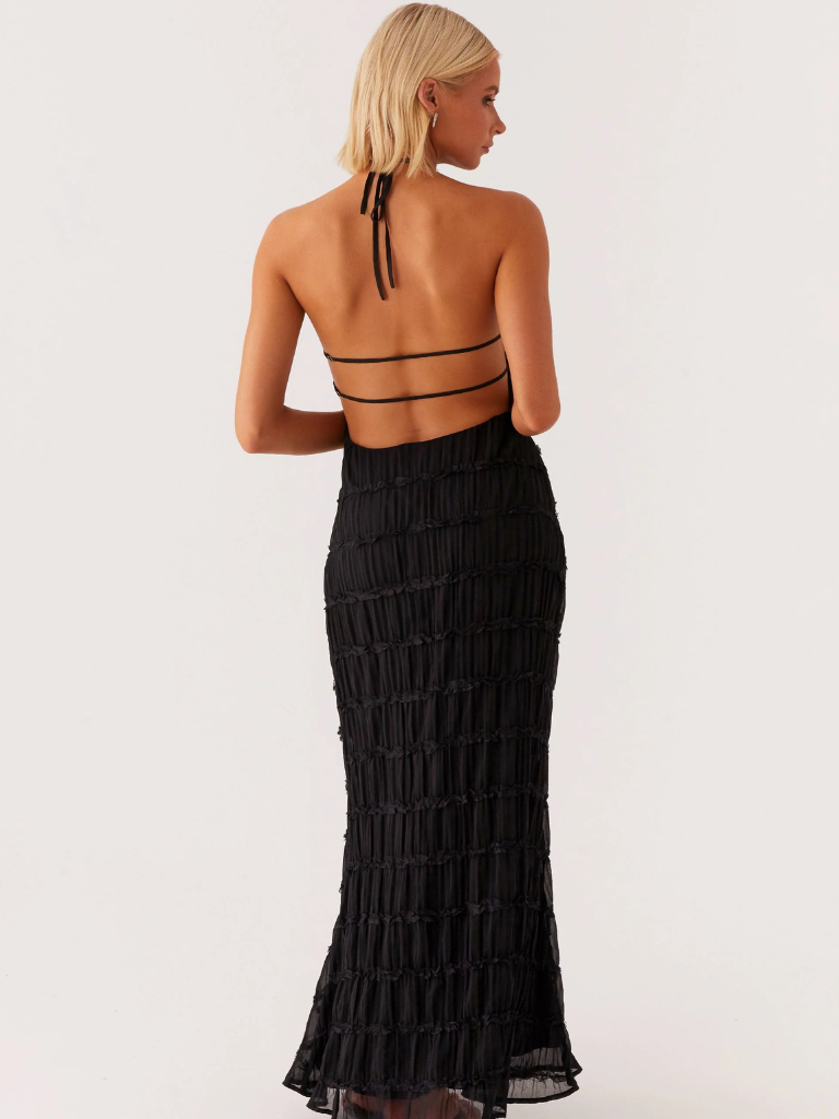 Maison Renae™ | Robe longue à col halterneck
