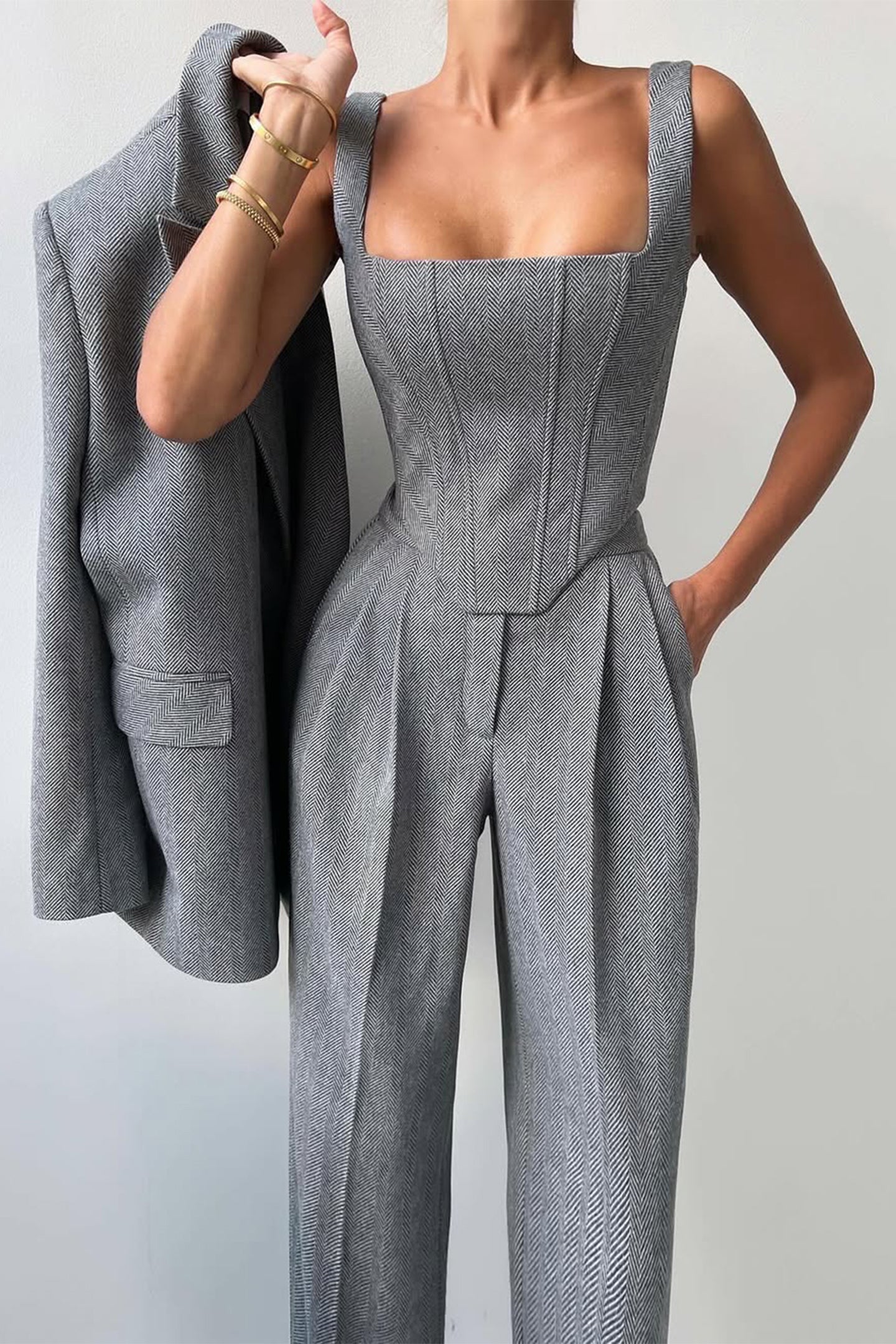 Alida™ | Tredelt sett med dobbeltspent blazer