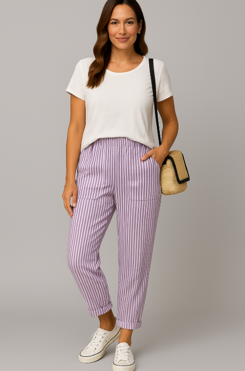 Maison Renae™ | Le pantalon en lin rayé.